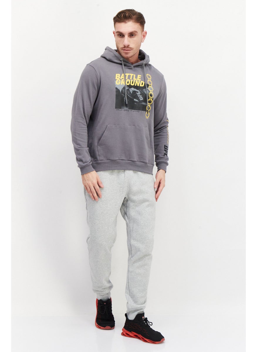 Ufc - Men Sportswear Fit Long Sleeves Running Sweatshirt, Grey - Image 1