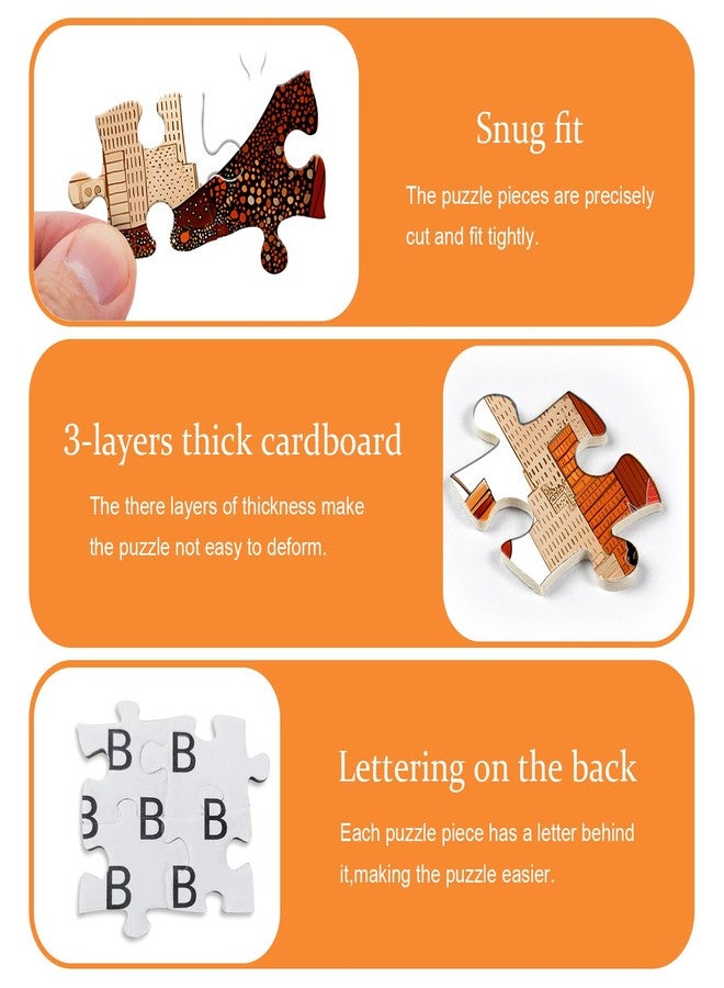 PICKFORU Impossible Puzzle for Adults 1000 Pieces, PICKFORU Orange Time Jigsaw Puzzle Beauty Women Aesthetic Art, Cat Elegant Lady Challenge Puzzle - Image 2
