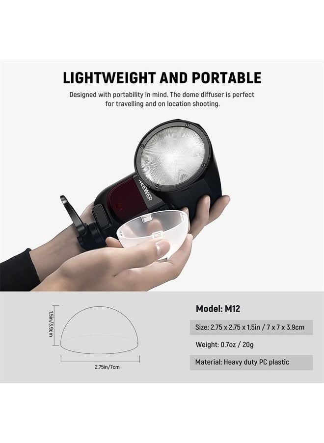 NEEWER Magnetic Dome Diffuser for Z1 Round Head Speedlite Flash, Magnetically Attached Flash Dome Light Modifier for Z1-S, Z1-N, Z1-C Speedlite, M12
