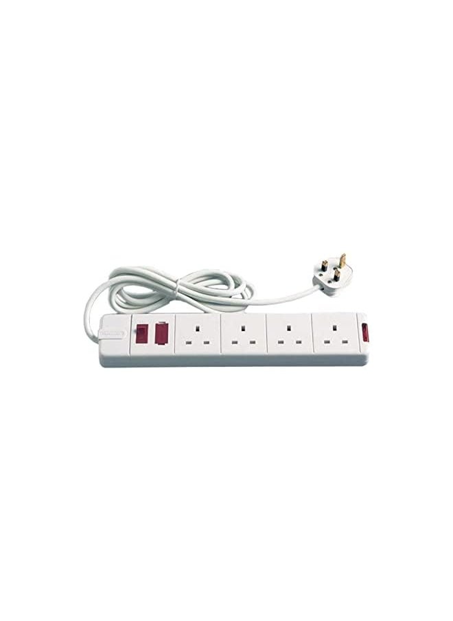 PROMASS Heavy Duty Extension Cord with Switch, Fuse and Indicator - White,4m  - Image 1