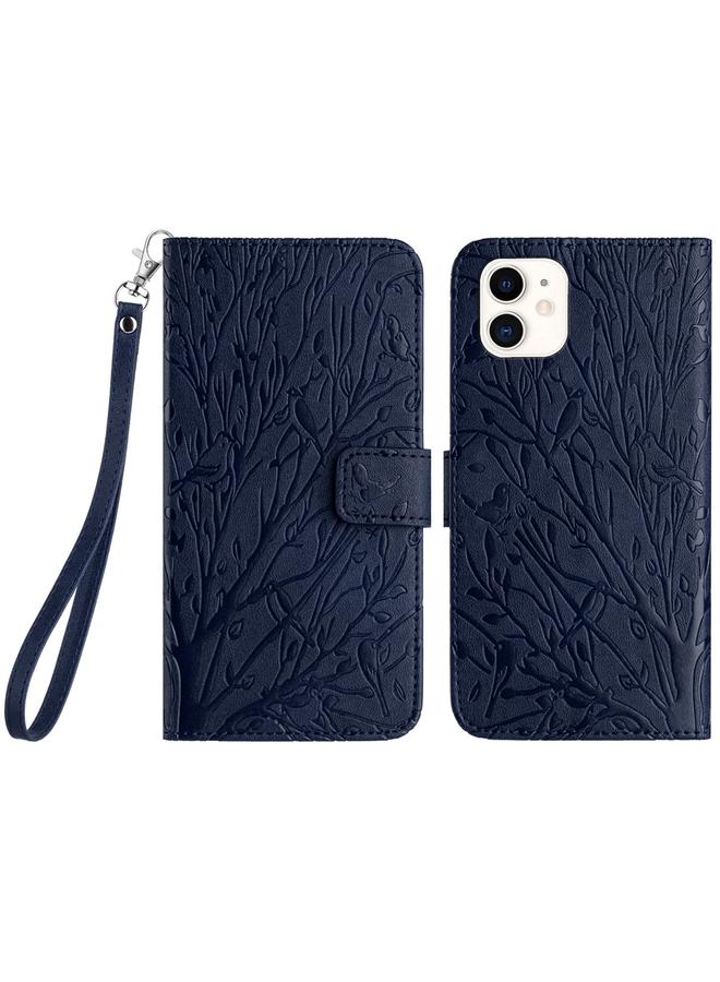 Zaboon Case For iPhone 11 Tree Birds Embossed Pattern Leather Phone Case - Image 1