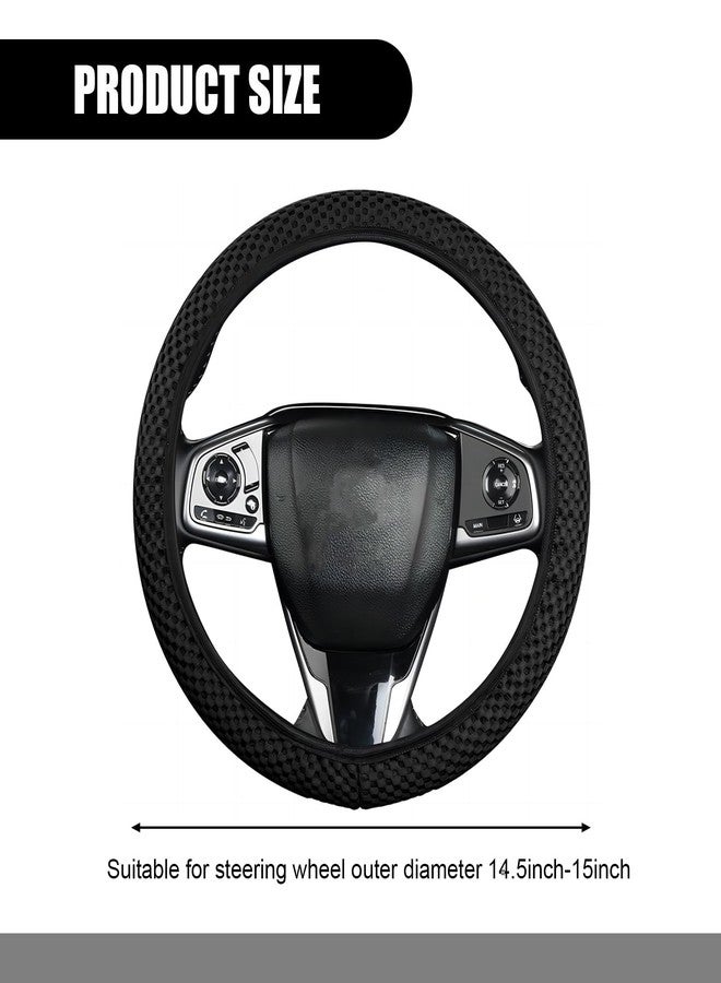 Tesnaao Pack-1 Car Steering Wheel Cover, Ice Silk 3D Massage Mesh Breathable Without Inner Ring Steering Wheel Cover, Elastic Easy Grip Anti-Slip Protector for 14.5"-15", Universal for Cars (Black) - Image 2