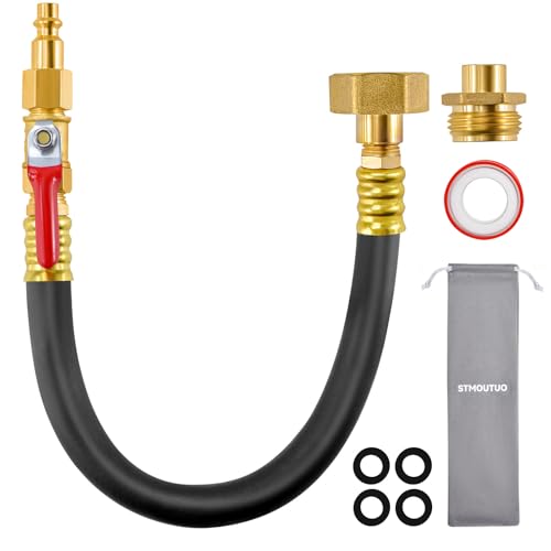 STMOUTUO 169 RV Winterizing kit RV Water Blowout for Camper Sprinkler Systems Boat Motorhome Systems Ship air Compressor Quick Connect Plug to 34 Hose Blowout Adapter with Valve with Bag - Image 1