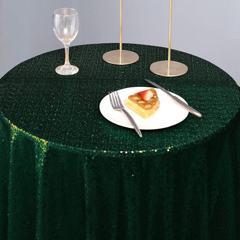 nanbowang Sequin Tablecloth - Dark Green Table Cloths for Parties Rectangular Table Cover Overlay Sequin Fabric Table Linens Birthday/Baby Shower/Tea Party Decor - Image 5
