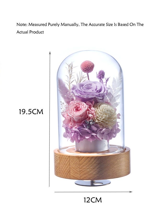 Generic Eternal Rose Flower in Glass Dome gift box With Music Romantic Gift for Her Preserved Long Lasting Stable Color Natural Material Symbol of Everlasting Love for Wife Mothers on Birthday,  Anniversary,etc - Image 2