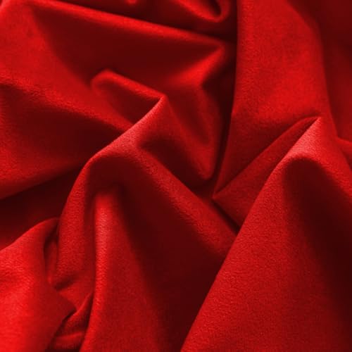 F-CHU Small Square Tablecloth 36 x 36 Inch Velvet Table Cloth Solid Red Small Round Table Cover for Nightstand End Bedside Table Tabletop Decoration，Red Tablecloth - Image 5