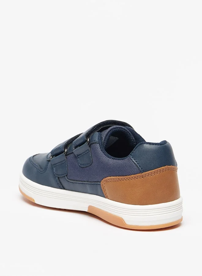 جونيورز Boys Textured Sneakers with Hook and Loop Closure