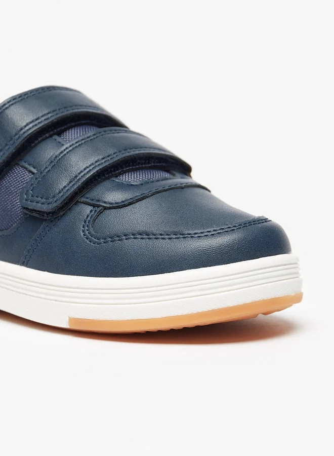 جونيورز Boys Textured Sneakers with Hook and Loop Closure