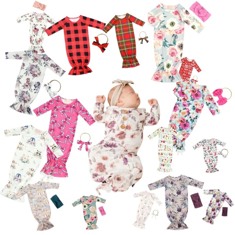 Bluejw Baby Sleeping Bag Newborn Swaddle Long Sleeve Sleep Sack Summer Thin Soft Swaddlers, Loose Bottom Easy Diaper Changes, Headband Included - Image 2