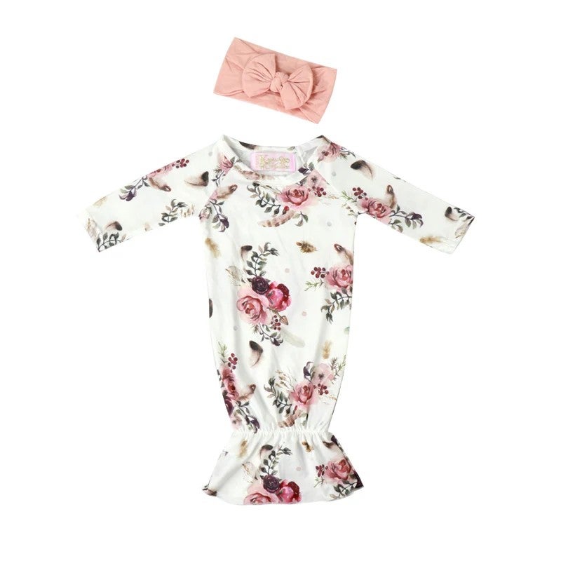Bluejw Baby Sleeping Bag Newborn Swaddle Long Sleeve Sleep Sack Summer Thin Soft Swaddlers, Loose Bottom Easy Diaper Changes, Headband Included - Image 3