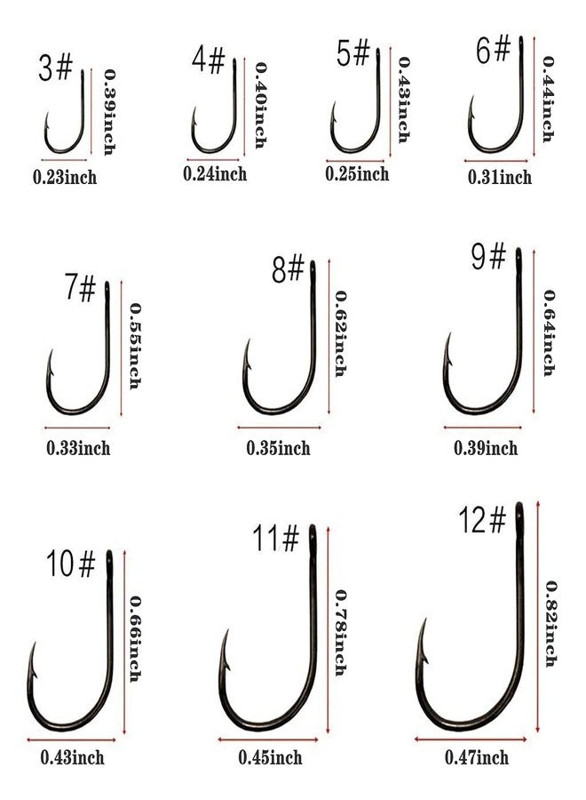 ELITEWAVE 500Pcs Fishing Hooks 3#-12# Carp Single Fish Hook Set Fly Fishing Accessories Jig Sea Hooks - Image 4