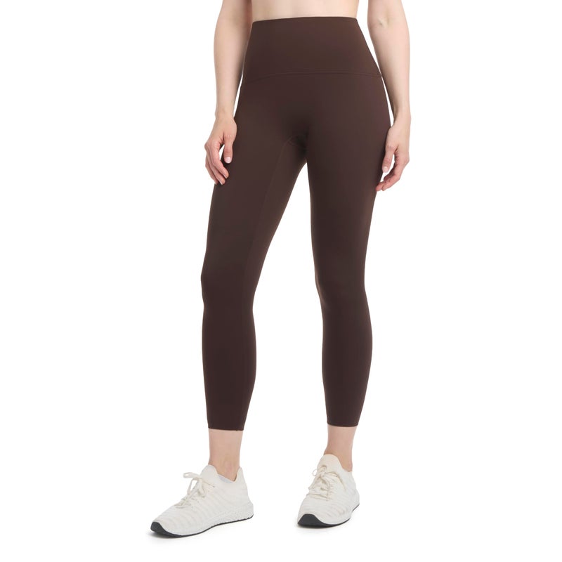 Danskin Women's Streamline Bonded Ankle Leggings with Back Pocket, Espresso, Large - Image 2