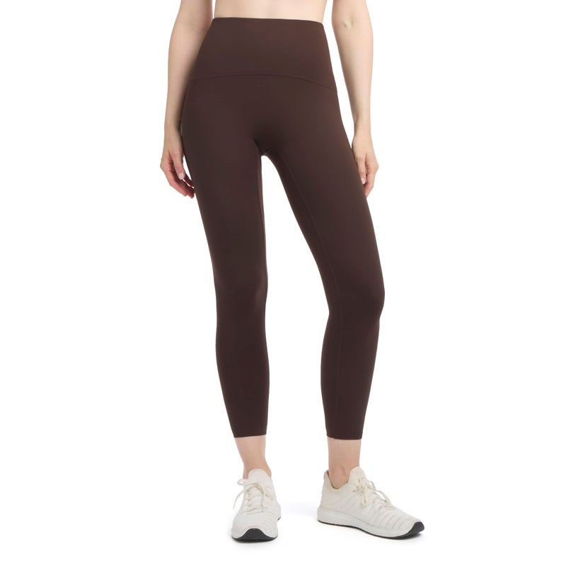 Danskin Women's Streamline Bonded Ankle Leggings with Back Pocket, Espresso, Large - Image 1