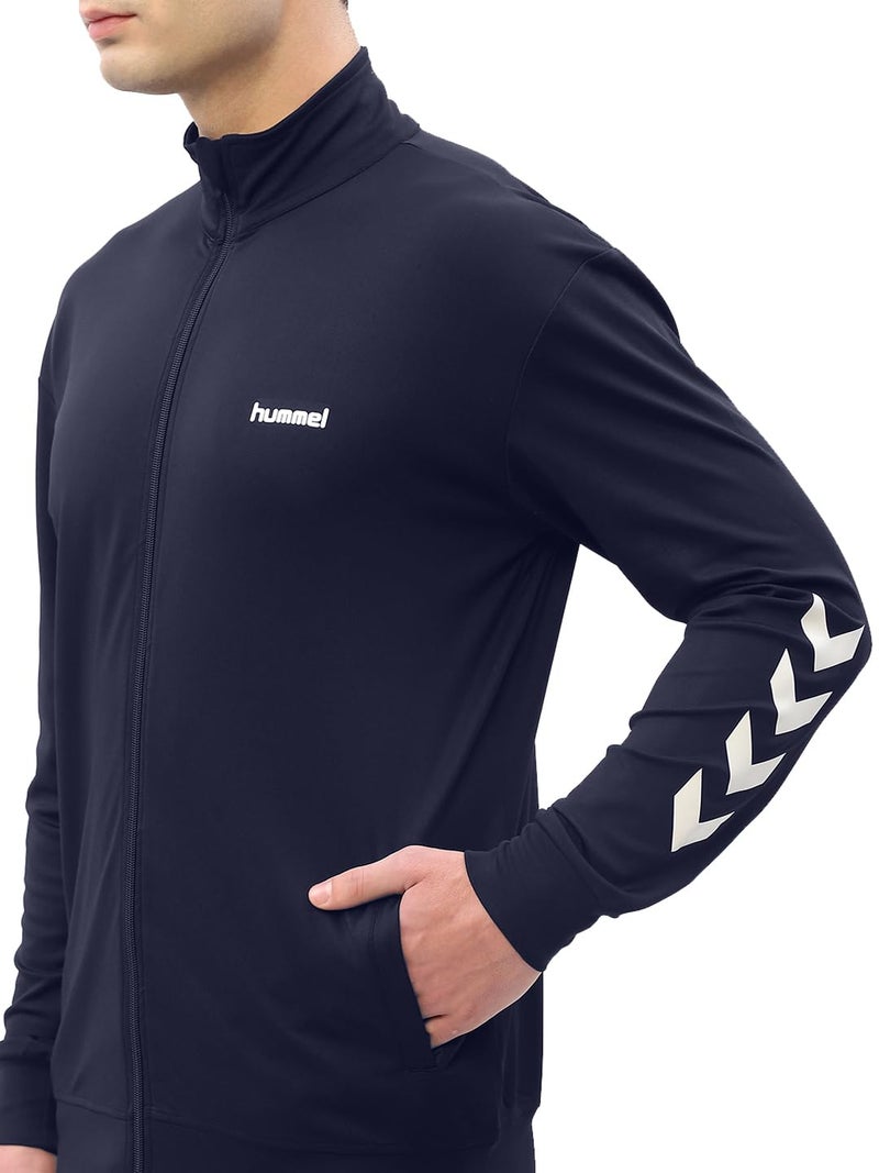 hummel Promo Men's All weather Regular Fit Track Suit with Zipper and Pockets Comfortable Breathable Stretchable Soft Fabric For Everyday Use Ideal for Gym Training or Running Loungwear - Image 5