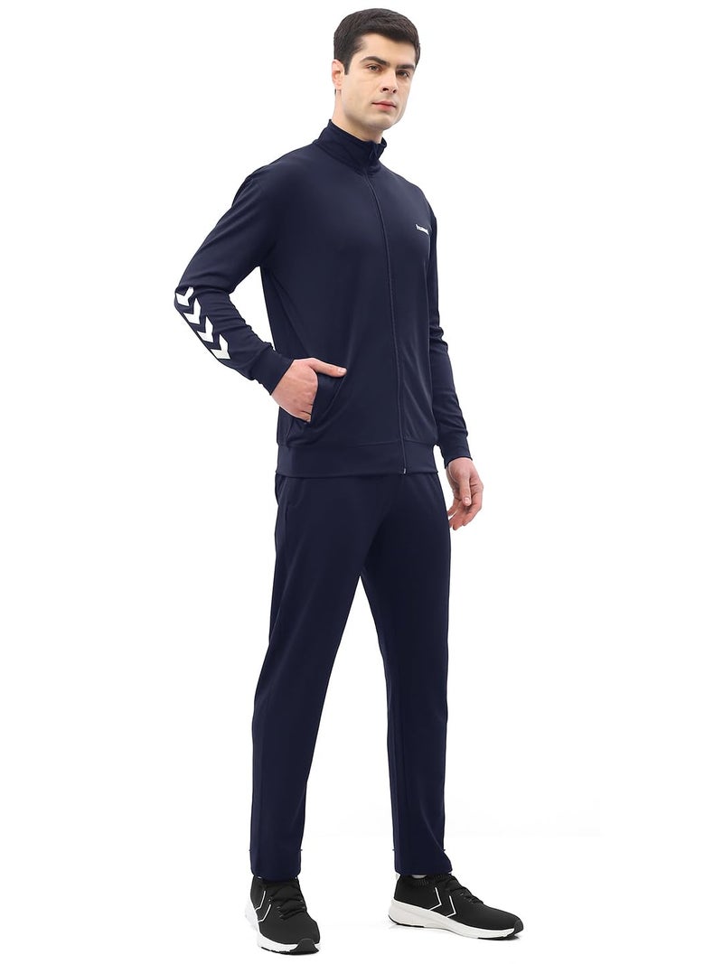hummel Promo Men's All weather Regular Fit Track Suit with Zipper and Pockets Comfortable Breathable Stretchable Soft Fabric For Everyday Use Ideal for Gym Training or Running Loungwear - Image 3