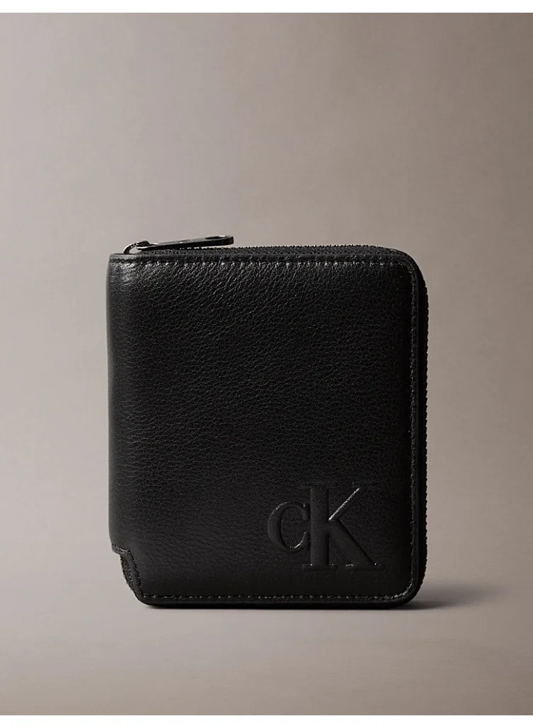 CALVIN KLEIN Leather Zip Bifold Wallet