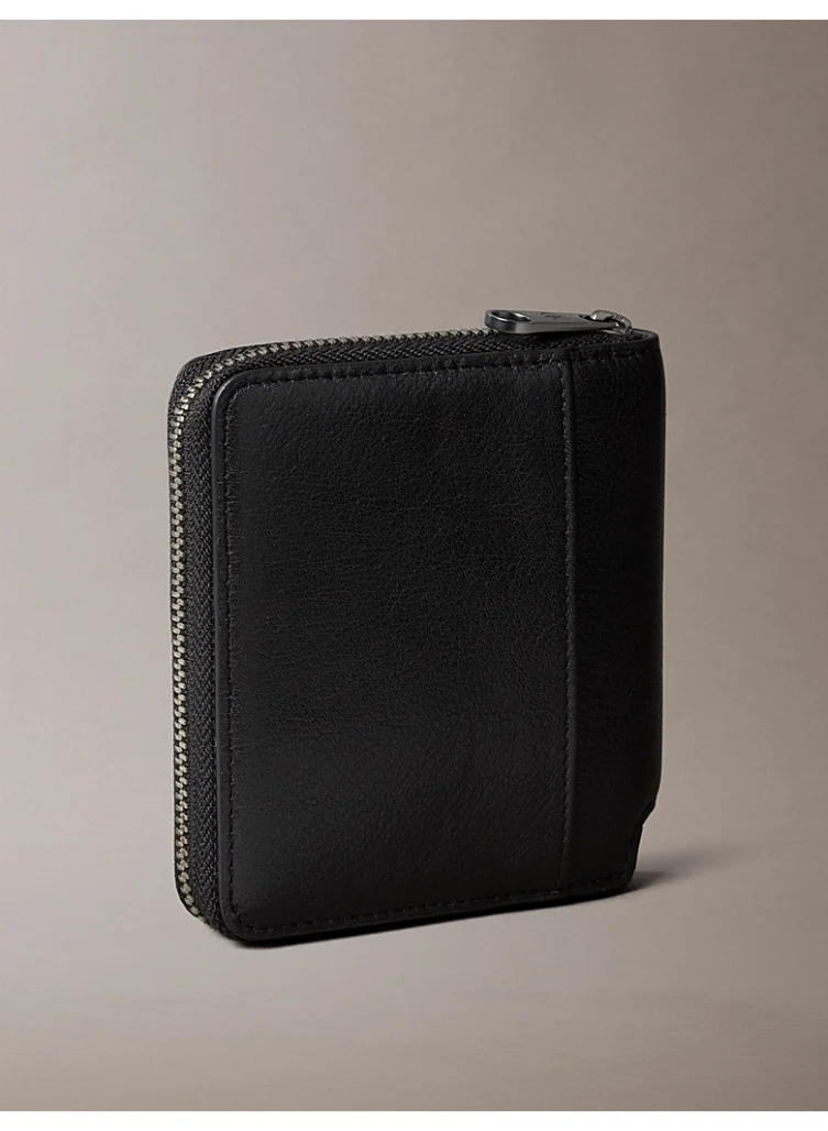 CALVIN KLEIN Leather Zip Bifold Wallet