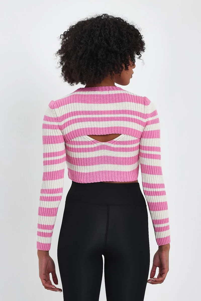 Alexander Gardi Pink Crop Sweater with Window Detail (A92372-S)