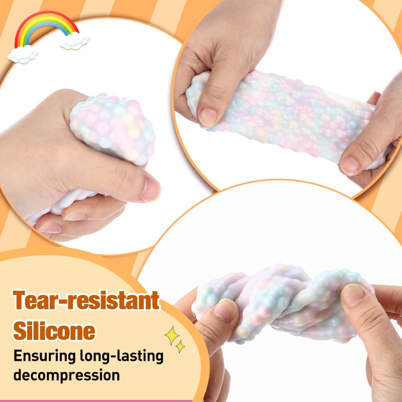 Simgoing 12 Sets DIY Stress Ball Making Kit Milky Blank Stress Ball DIY Kit with 12 Skins Empty Squeeze Balls Fill Beads Expander Tool Vacuum Evacuating Device for Make Pressure Balls(Warm Color,C) - Image 3