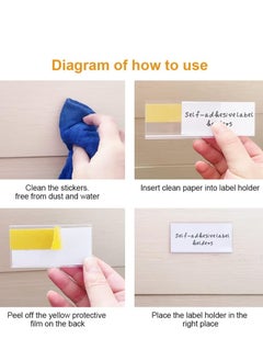 SYOSI Self-Adhesive Ticket Holder,50 pcs 4x8 cm Price Tag Holders,Clear Self-Adhesive Label Holders,for Shop Office Home(with White Card Inserts)  - Image 5