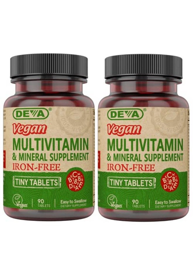 Deva Nutrition - Vegan Multivitamin Mineral Supplement Tiny Tablets Iron Free (Pack Of 2) - Image 1