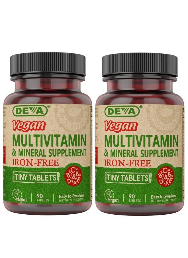 Deva Nutrition - Vegan Multivitamin Mineral Supplement Tiny Tablets Iron Free (Pack Of 2) - Image 1