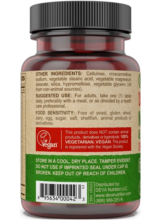 Deva Nutrition - Vegan Multivitamin Mineral Supplement Tiny Tablets Iron Free (Pack Of 2) - Image 1