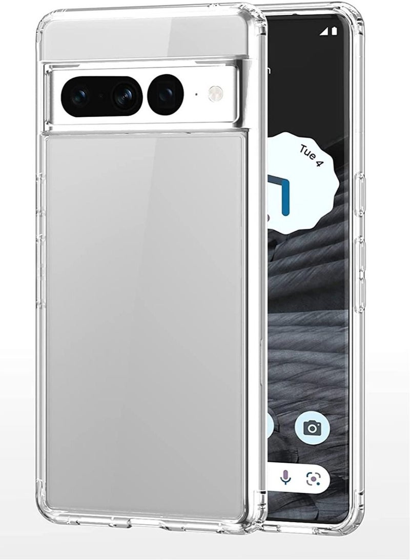 Pixel 7 Pro 5G Case, Premium PC Clear Back Panel No Yellowing Scratch-resistant HD TPU Bumper Shockproof Drop-proof Cover for Pixel 7 Pro - Image 1