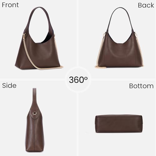JQWSVE Small Hobo Bags for Women Cherry Shoulder Bag Purse Faux Leather Tote Handbag Trendy Chain Crossbody Bag - Image 3