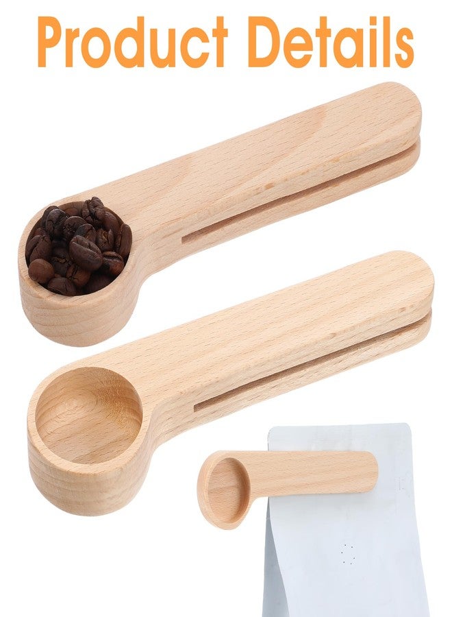 XLIUAX 12 Pcs Wooden Coffee Spoons, Tablespoon Measuring Scoop with Bag Sealer Clip for Ground Beans, Espresso Coffee, Tea, Sugar, Salt Home Kitchen Tools Utensils - Image 4
