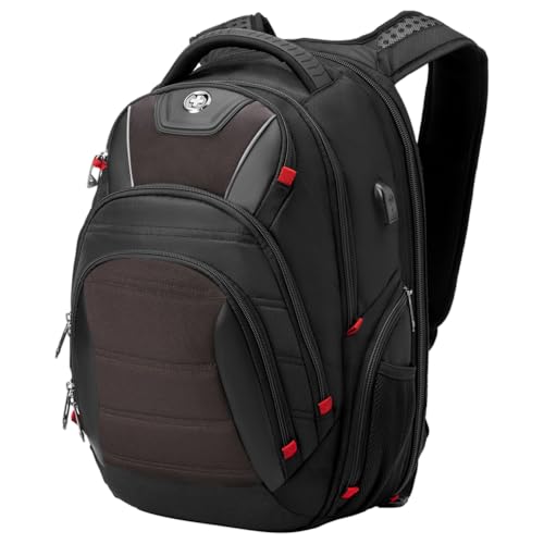 Swissdigital Design Men's Laptop Backpack for Women, Large Capacity Business Travel Bag Black/Brown | J14-32 - Image 1