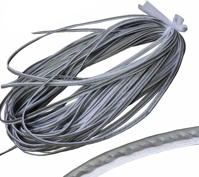 JINBING Silver Reflective Piping Fabric Strip Edging Braid Trim Sew On 21 yds (20meters) (Pack of 2) - Image 2