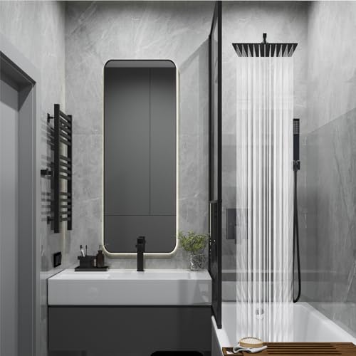 Midanya Shower Faucet Set,Wall Mount Shower System with Square Rain Shower Head and Hand Sprayer, Rough-in Valve Body and Trim Kit Included,12 Inch,Matte Black - Image 2