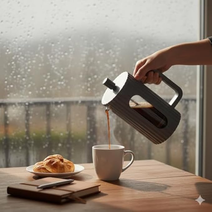 فيسمان ماكينة تحضير القهوة والشاي بالضغط الفرنسي 350 مل مصنوعة من زجاج البورسليكات السميك المقاوم للحرارة من الفولاذ المقاوم للصدأ وماكينة تحضير القهوة والشاي بالضغط الفرنسي الساخن والبارد - Image 4