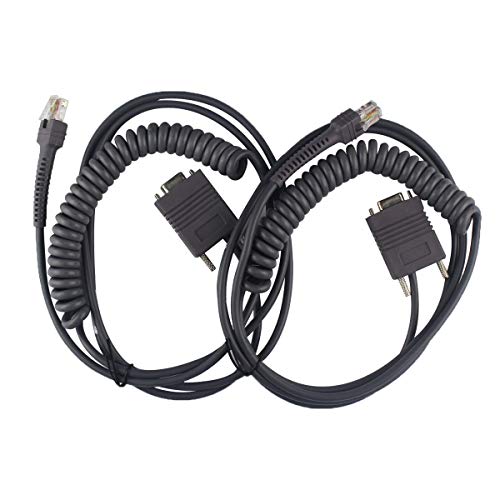Partshe 2-Pack LS2208 RS232 Serial Cable for Symbol Barcode Scanner LS2208 LS1203 LS2208 LS 4208 LS4278 LS7708 LS9208 RJ45 to DB9 Cable 9ft CBA-R02-C09PAR - Image 1