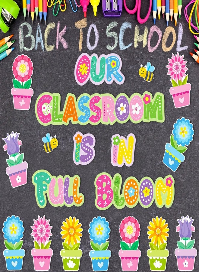 VABAMNA Spring Bulletin Board Decorations for Classroom - 31pcs Our Classroom is in Full Bloom Spring Flower Cutouts Classroom Decorations for Spring Home School Wall Door Decorations - Image 3