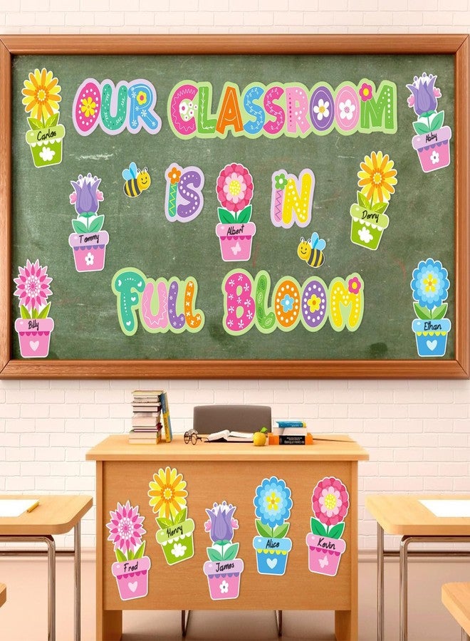 VABAMNA Spring Bulletin Board Decorations for Classroom - 31pcs Our Classroom is in Full Bloom Spring Flower Cutouts Classroom Decorations for Spring Home School Wall Door Decorations - Image 2