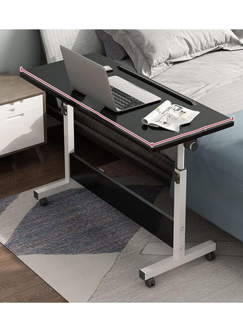 DubaiGallery Mobile Standing Desk, Lifted Height Adjustable Bedside Laptop Desk Foldable Multifunctional Side Table Computer Desk with 4 Wheels for Bedroom Living Room Office Hospital Studio  - Image 1
