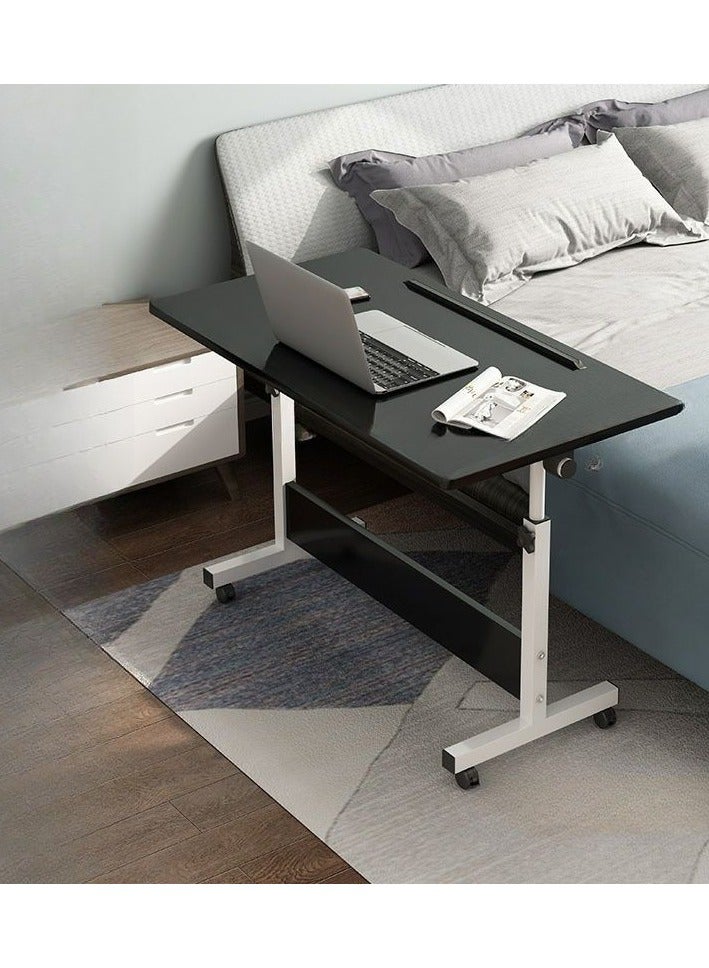 DubaiGallery Mobile Standing Desk, Lifted Height Adjustable Bedside Laptop Desk Foldable Multifunctional Side Table Computer Desk with 4 Wheels for Bedroom Living Room Office Hospital Studio  - Image 3