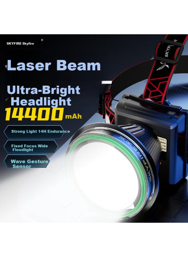 SkyFire Tianhuo Rechargeable High-brightness Headlamp, Head-worn, Night Fishing, 100-hour Sensor, Ultra-long Battery Life, Outdoor Mountaineering Special - Image 1