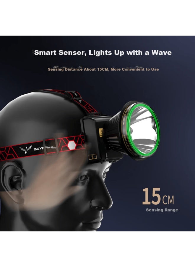 SkyFire Tianhuo Rechargeable High-brightness Headlamp, Head-worn, Night Fishing, 100-hour Sensor, Ultra-long Battery Life, Outdoor Mountaineering Special - Image 2