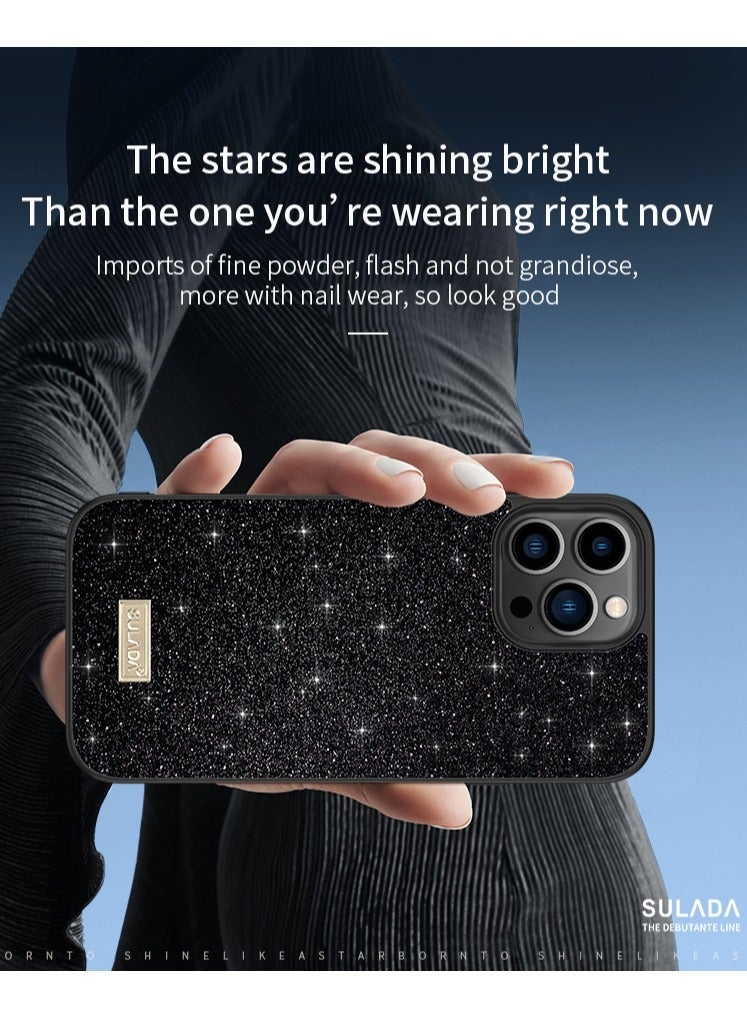 SULADA Case for iPhone 15 Pro Max Cover Shockproof Starry Sky Soft Shell Black - Image 3
