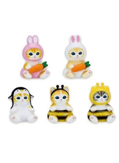 Generic Cute Elephant Slide Cat Box Egg Hamburger Sandwich Cat Fried Shrimp Cat Mini Food Play Ornaments Toy Doll-color:Seventh Generation Boxed  - Image 1