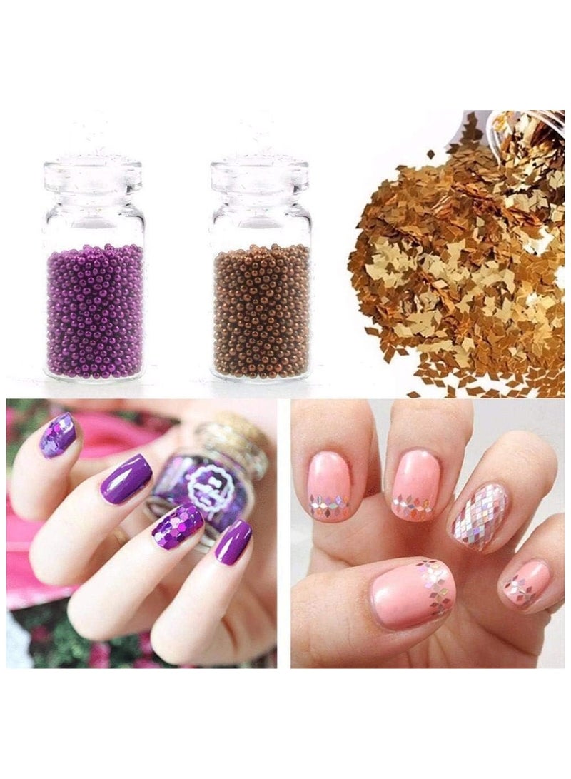 Cool Baby 48 Bottles/Lot 3D DIY Nail Art Decoration Charms Kit, Contain Random Nail Art Pearl Sequin Nail Glitter Powder Acrylic Rhinestone - Image 2
