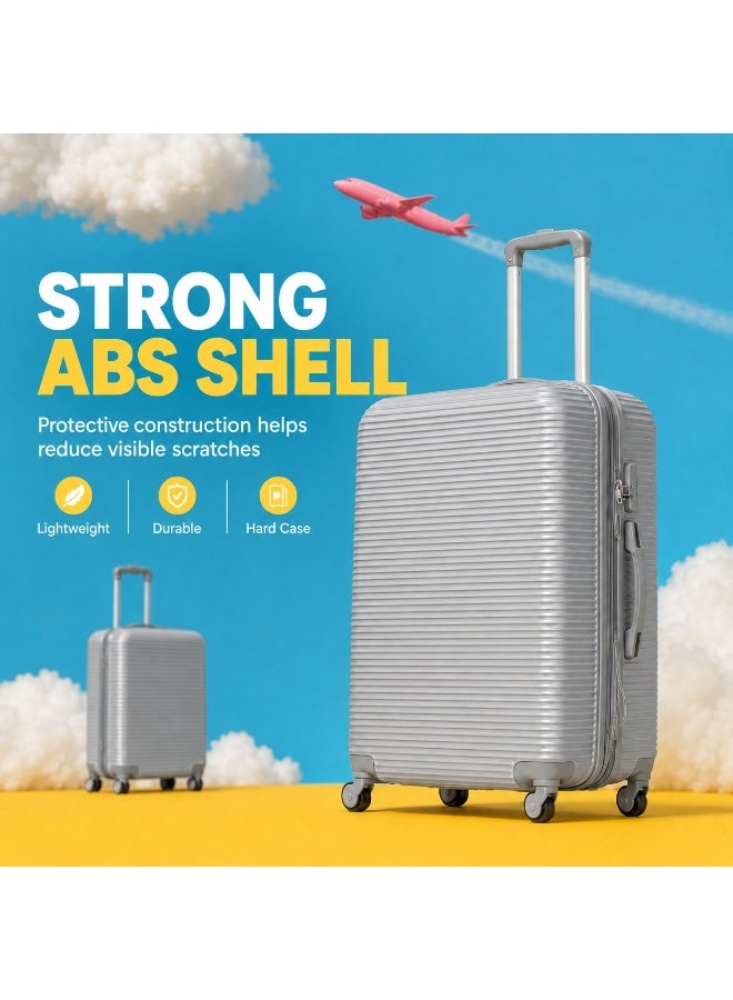 3-Piece ABS Hard Shell Trolley Luggage Set with Spinner Wheels – Durable Travel Suitcases for Organized Packing - Image 1