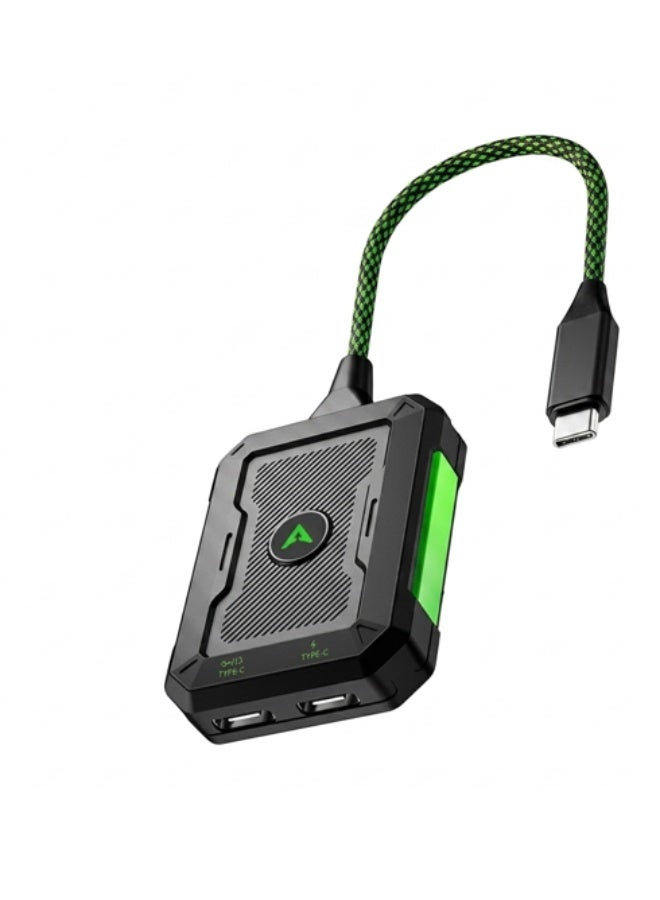 PIVA GS2C Type-C 2-in-1 Gaming Adapter with Type-C audio input and USB-C headphone port, 96kHz/24-bit lossless crystal-clear sound quality, and 600W PD fast charging. - Image 1