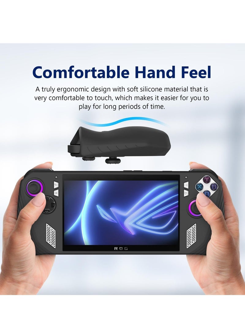 Silicone FlexiSkin Case for ASUS ROG Ally Z1 Extreme - Soft Low Profile 360° Protection in Jet Black - Image 4