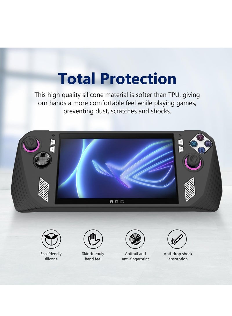 Silicone FlexiSkin Case for ASUS ROG Ally Z1 Extreme - Soft Low Profile 360° Protection in Jet Black - Image 5