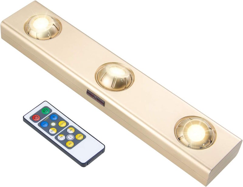 LUXSWAY Rotatable 3 Heads Spotlight with Remote Control - Dimmable and Timer Shelf Light for Indoor Use - Image 1
