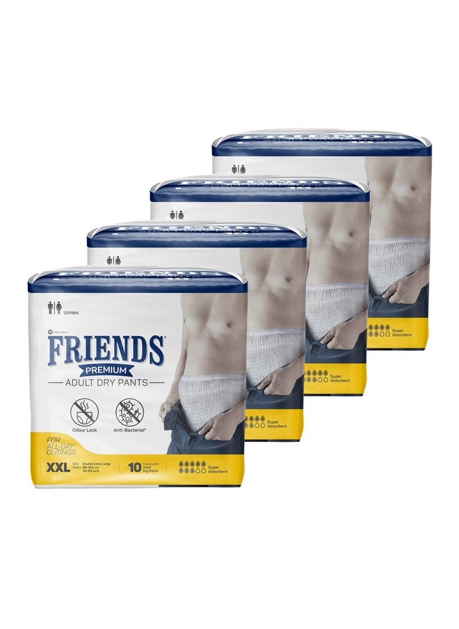 Friends Premium Adult Diapers Pants Style - 40 Count (Double Extra Large) with odour lock, Unisex, Leakproof, Elastic Waist and Anti-Bacterial Absorbent Core - Waist Size 34-65 Inch; 86-165 cm - pzsku/Z613A4A1778488AC77500Z/45/_/1738305619/97a716a1-9b30-41c5-8d3d-ff3a8ac95a04